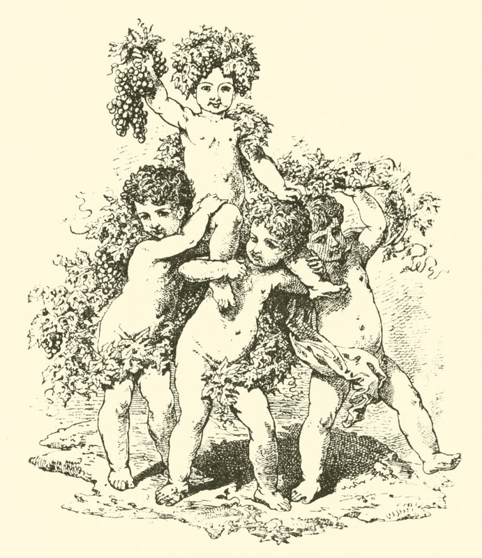 Champagne, allegoriske figurer (gravering) av English School