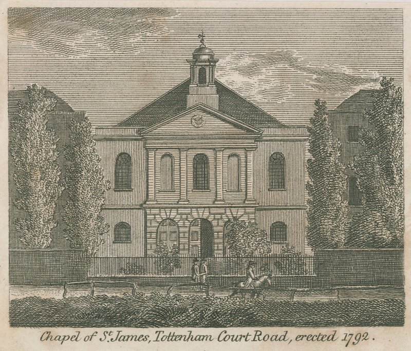 Chapel of St James, Tottenham Court Road, London, reist 1792 av English School