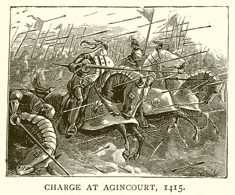 Anklage ved Agincourt, 1415 av English School