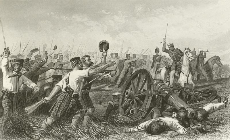 Anklagen for Highlanders før Cawnpore, under general Havelock av English School