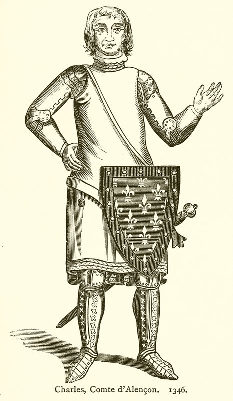 Charles, greve av Alencon. 1346 av English School