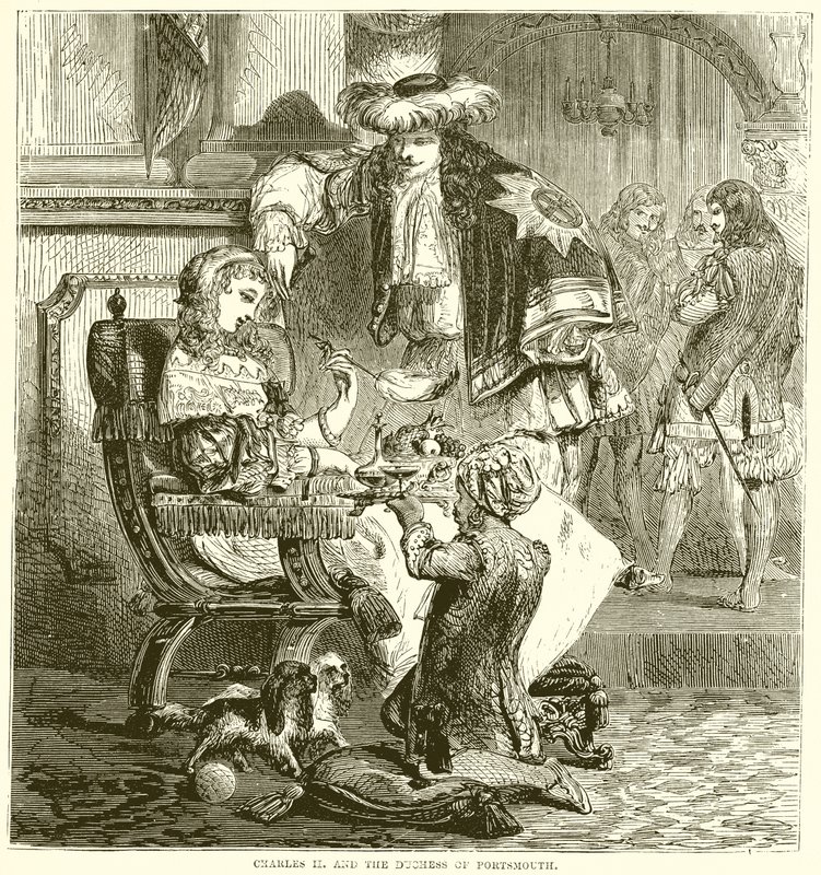 Charles II og hertuginnen av Portsmouth av English School