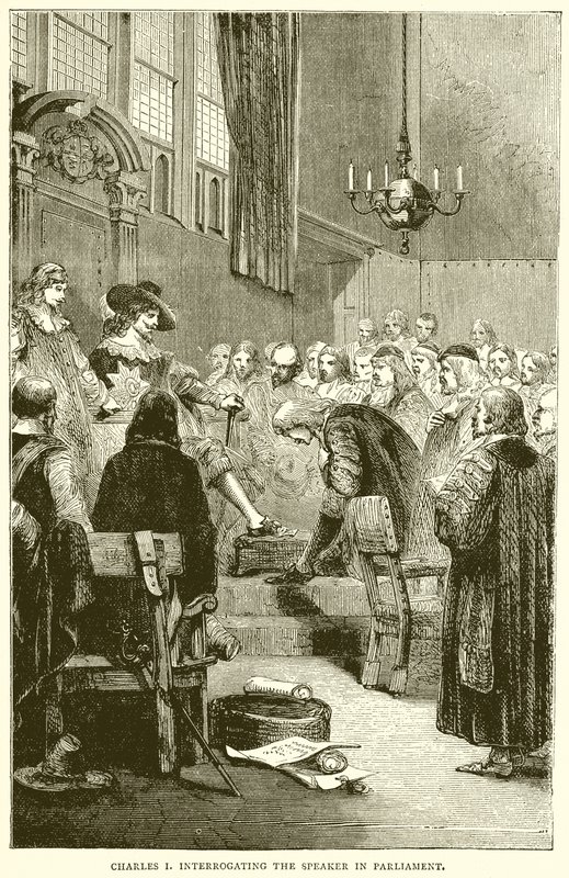 Charles I forhører talmannen i parlamentet av English School