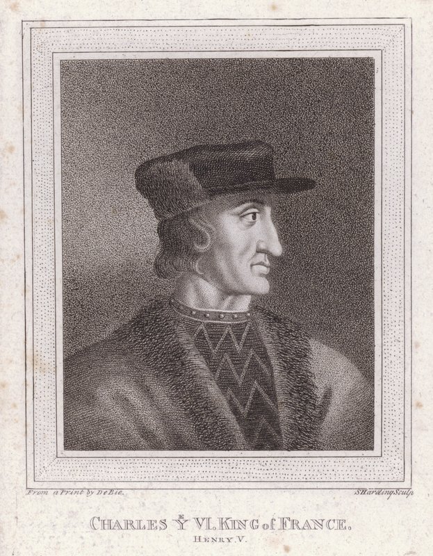 Charles VI, konge av Frankrike (gravering) av English School