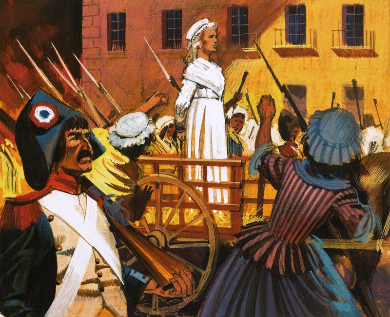 Charlotte Corday på vei til giljotinen av English School
