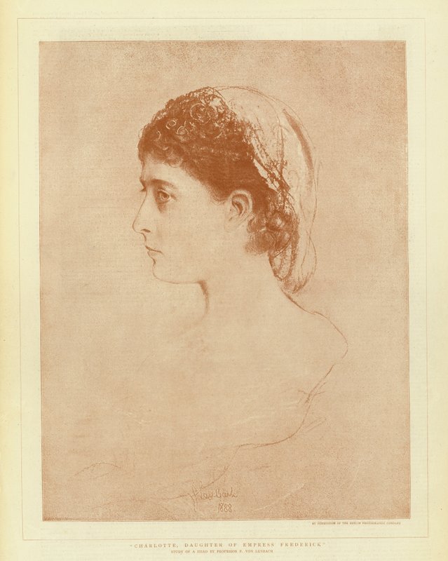 Charlotte, datter av keiserinne Frederick (litho) av English School