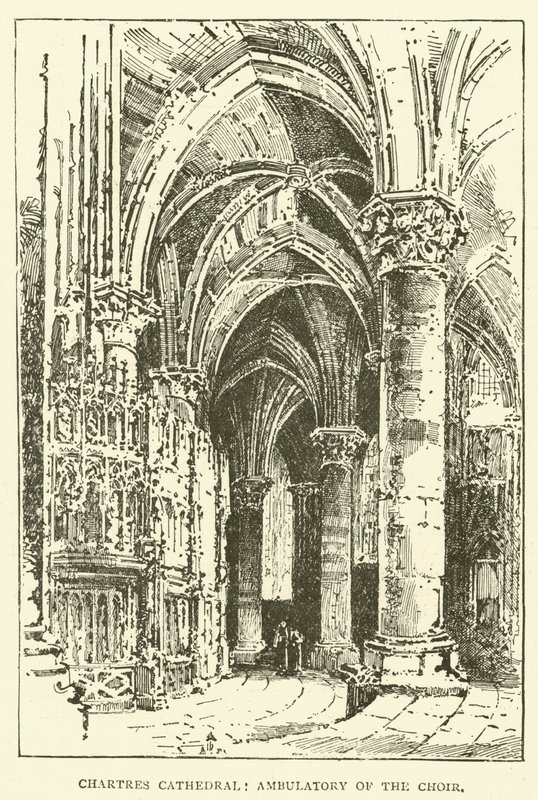 Chartres-katedralen, korets ambulanse (gravering) av English School