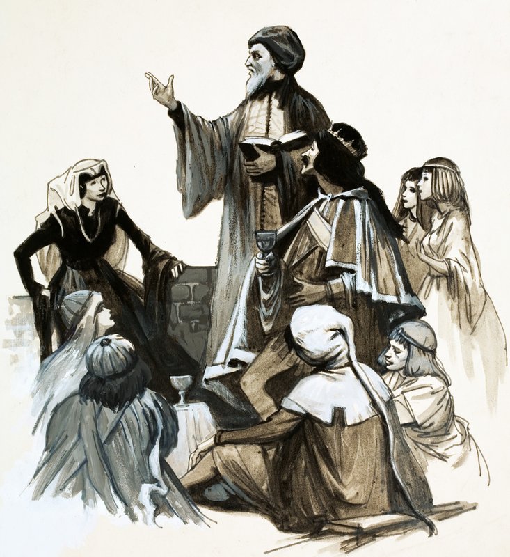 Chaucer resiterer poesien sin av English School