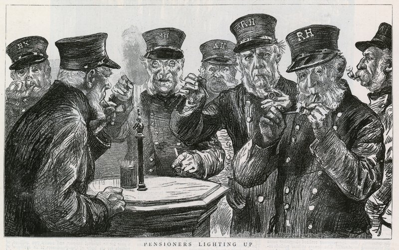 Chelsea Pensioners lyser opp av English School
