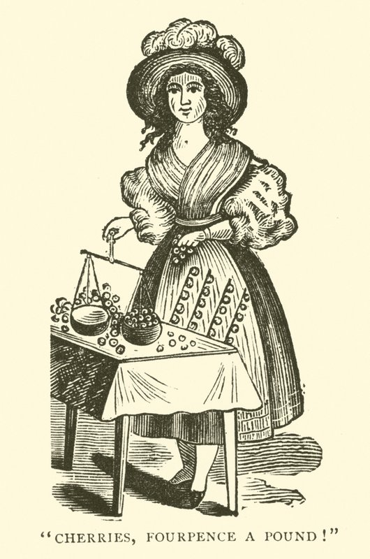 Kirsebærselger (tresnitt) av English School