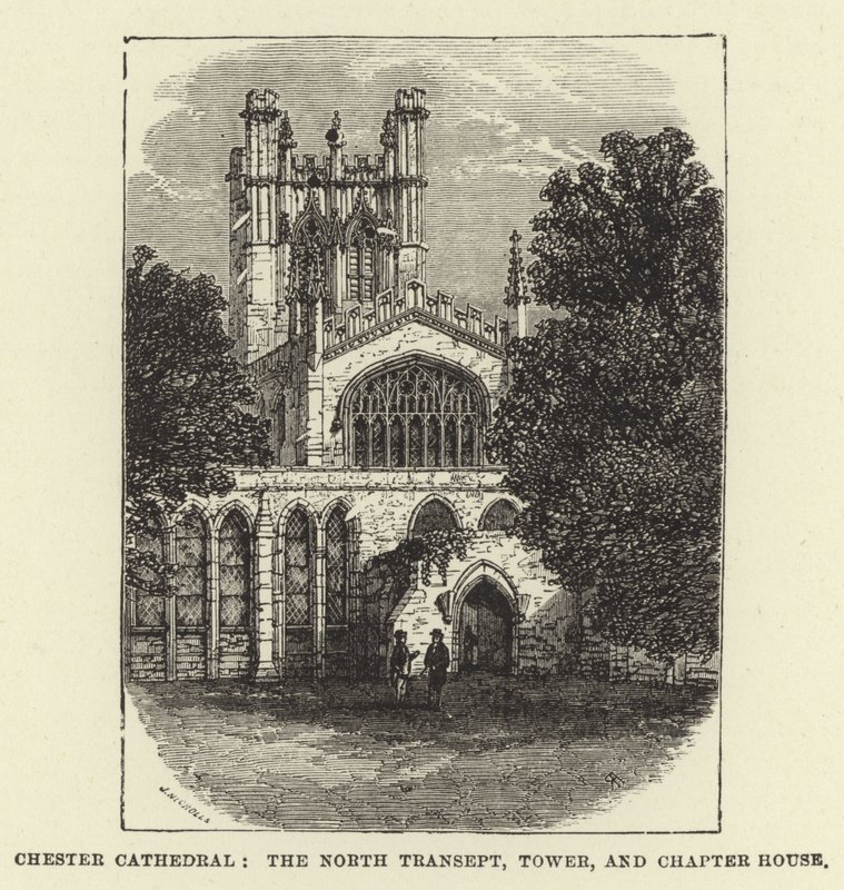 Chester Cathedral, North Transept, Tower og Chapter House av English School