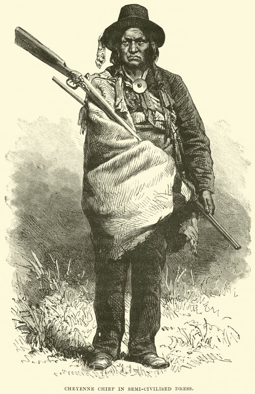 Cheyenne Chief i semi-sivilisert kjole av English School