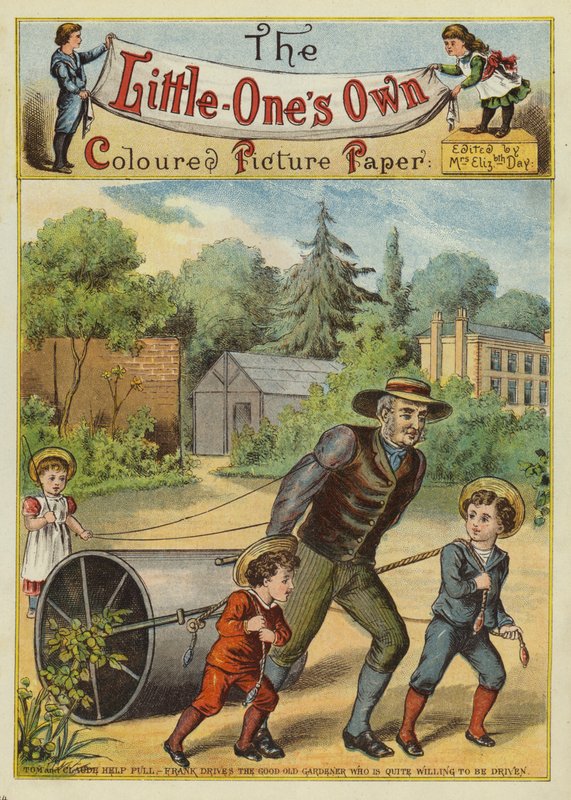 Barn som hjelper gartneren (chromolitho) av English School