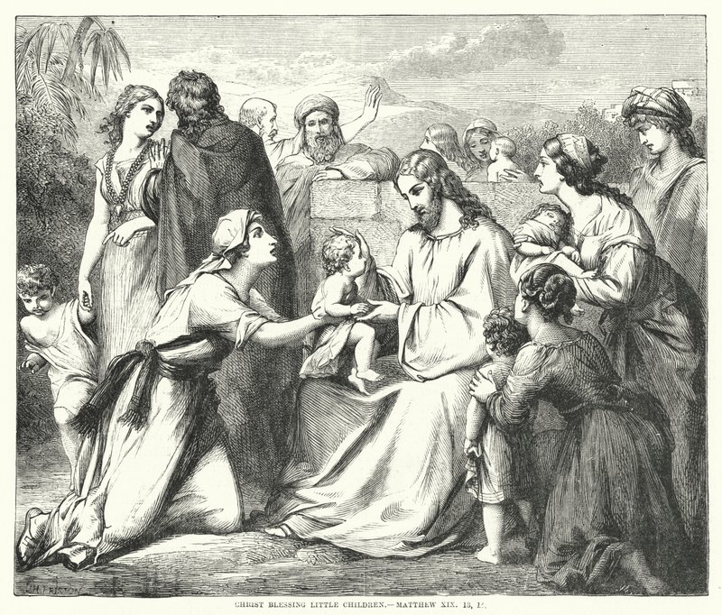 Christ blessing Little Children, Matthew XIX av English School
