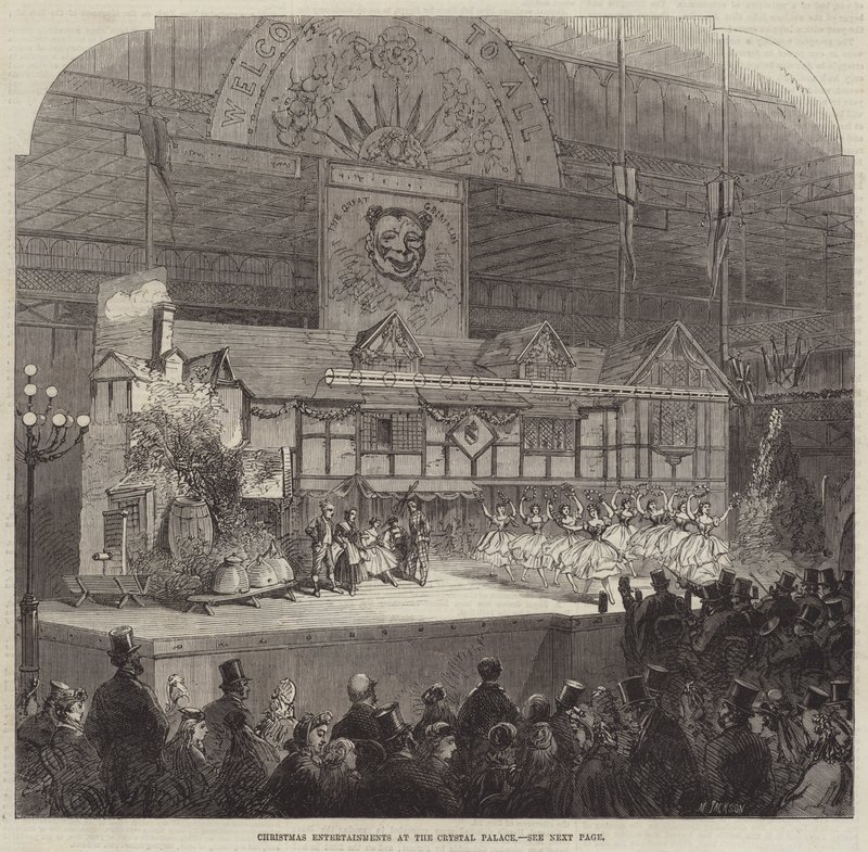Juleunderholdning på Crystal Palace (gravering) av English School