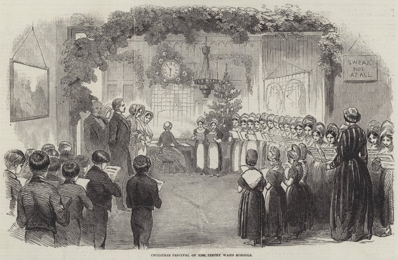 Julefestival for Vintry Ward Schools (gravering) av English School
