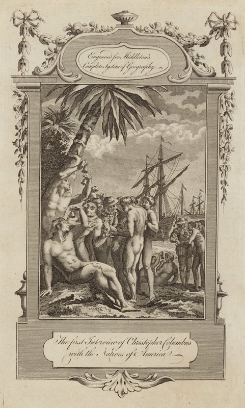 Christopher Columbus med de innfødte av English School