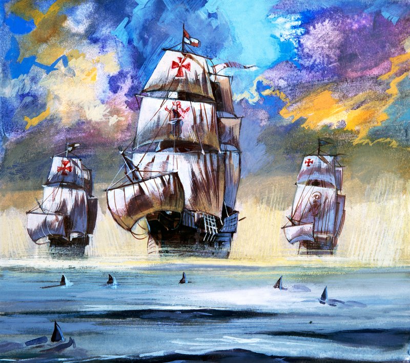 Christopher Columbus sin flåte av English School