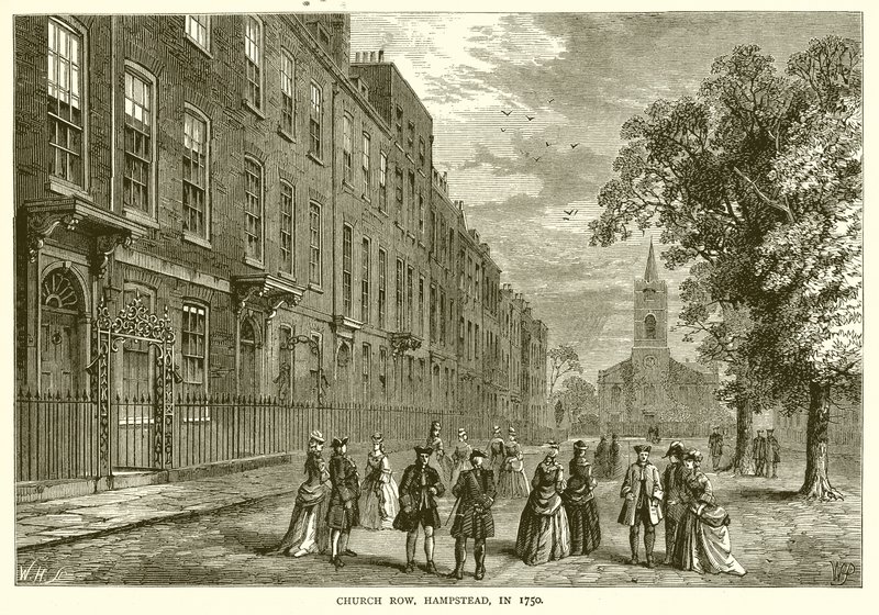 Church Row, Hampstead, i 1750 av English School