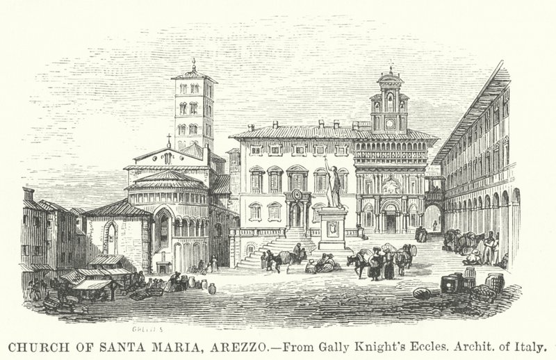 Santa Maria-kirken, Arezzo (gravering) av English School