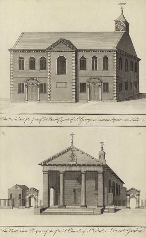 Church of St George, Queen Square, nær Holborn og Church of St Paul, Covent Garden av English School