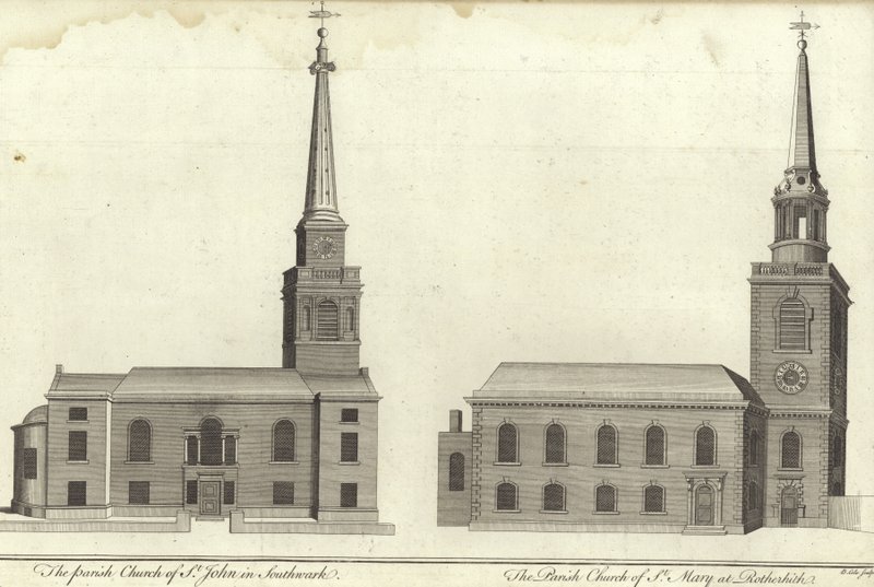 Church of St John, Southwark og Church of St Mary, Rotherhithe av English School