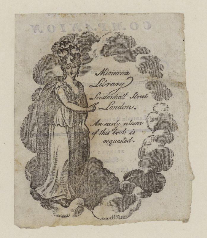 Sirkulerende bibliotek, Minerva bibliotek, handelskort av English School