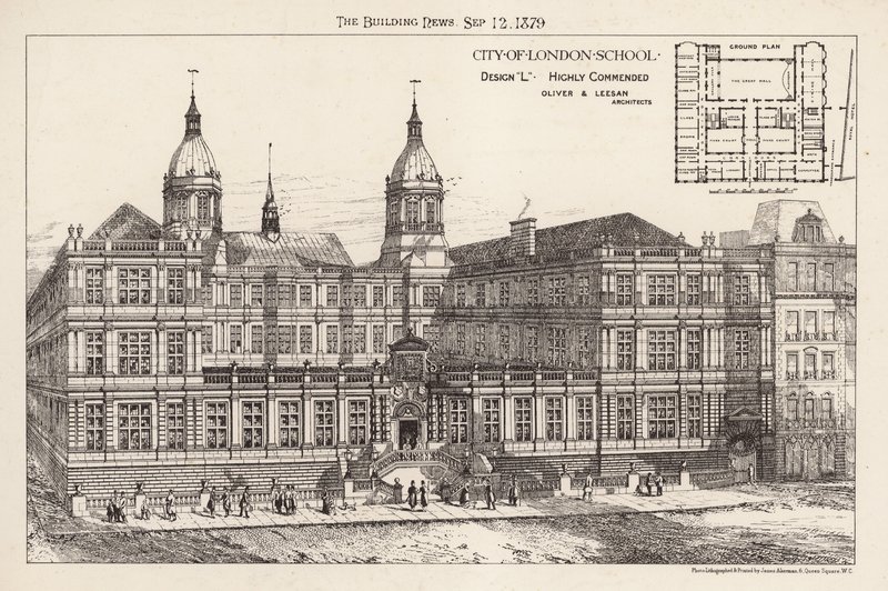 City of London School; høyt berømmet design av English School