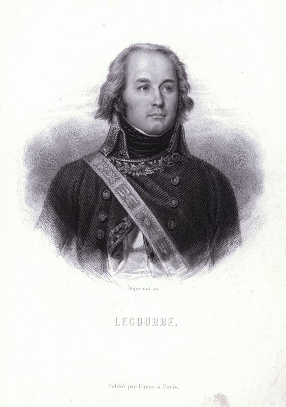Claude Lecourbe , fransk general under de franske revolusjons- og Napoleonskrigene (gravering) av English School