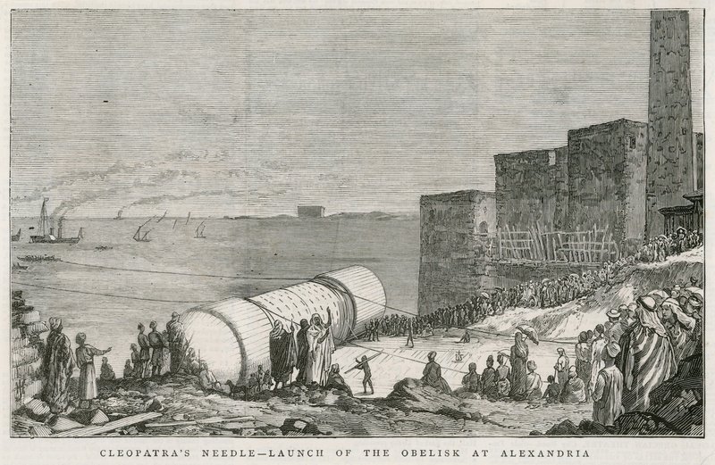 Cleopatras Needle, lansering av obelisken i Alexandria av English School