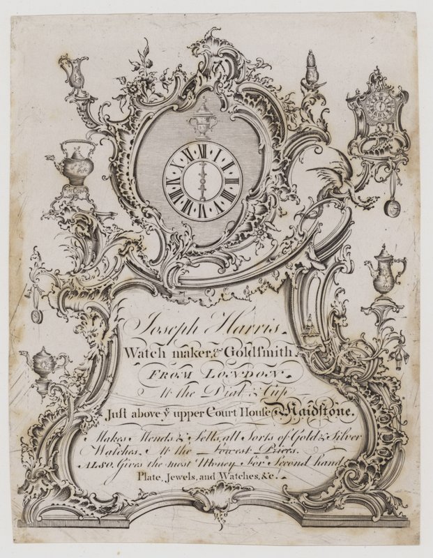 Klokke- og urmakere, Joseph Harris, byttekort av English School