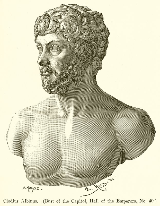 Clodius Albinus. (Byste av Capitol, Hall of the Emperors, nr. 49) av English School