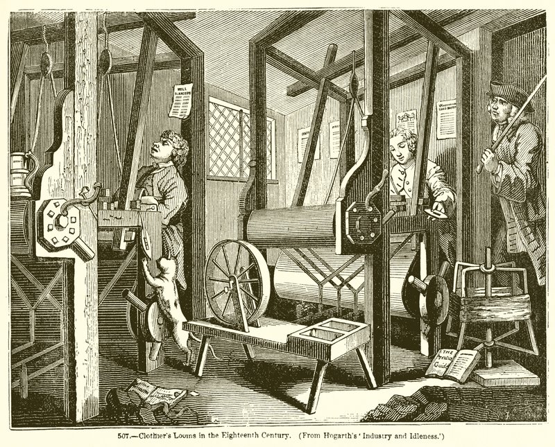 Clothiers looms i det attende århundre av English School