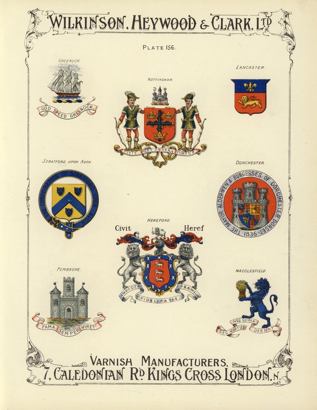 Våpenskjold fra britiske byer (chromolitho) av English School