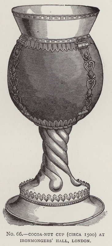 Cocoa-nut Cup (ca. 1500) i Ironmongers' Hall, London (gravering) av English School