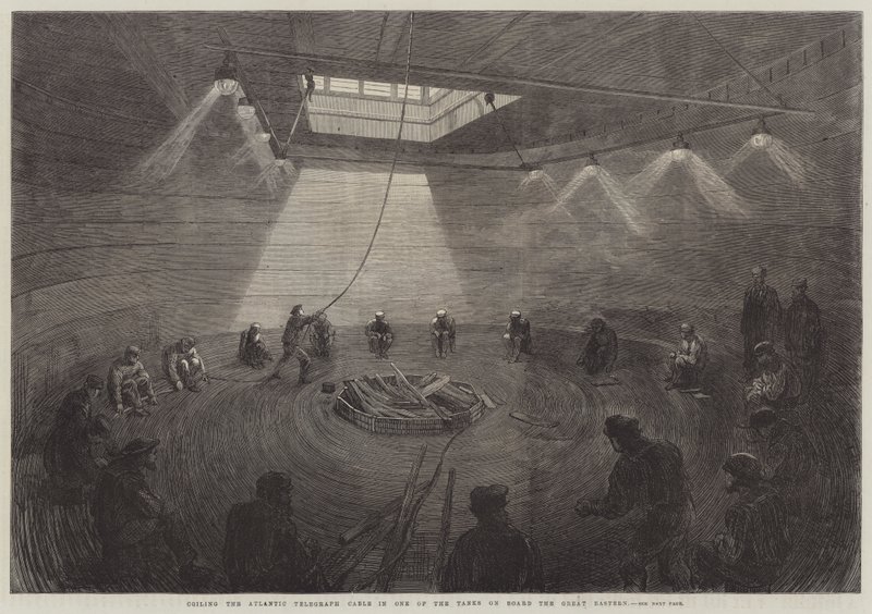 Vikle Atlantic Telegraph Cable i en av tankene om bord på Great Eastern av English School