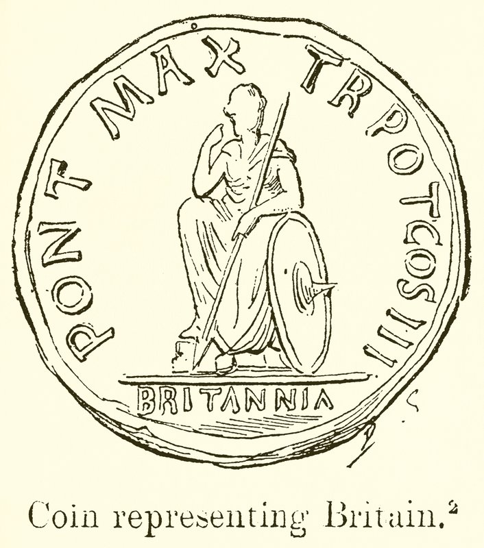 Mynt som representerer Storbritannia av English School