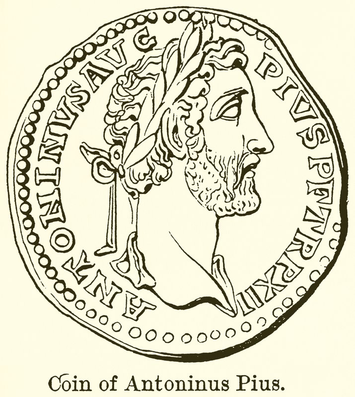 Mynt av Antoninus Pius av English School