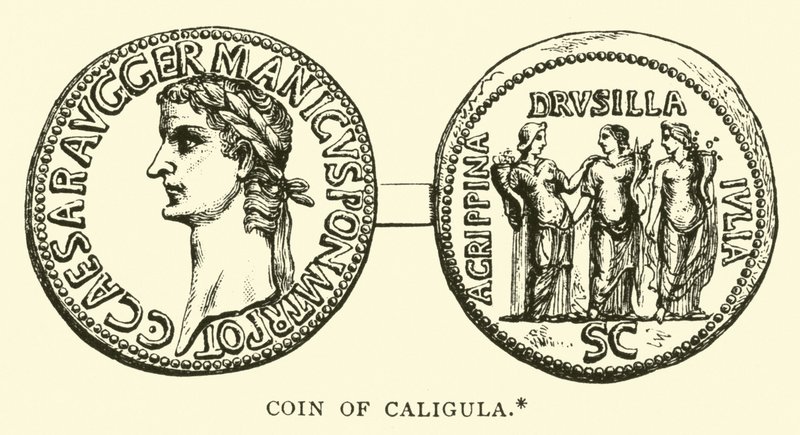 Mynt av Caligula av English School