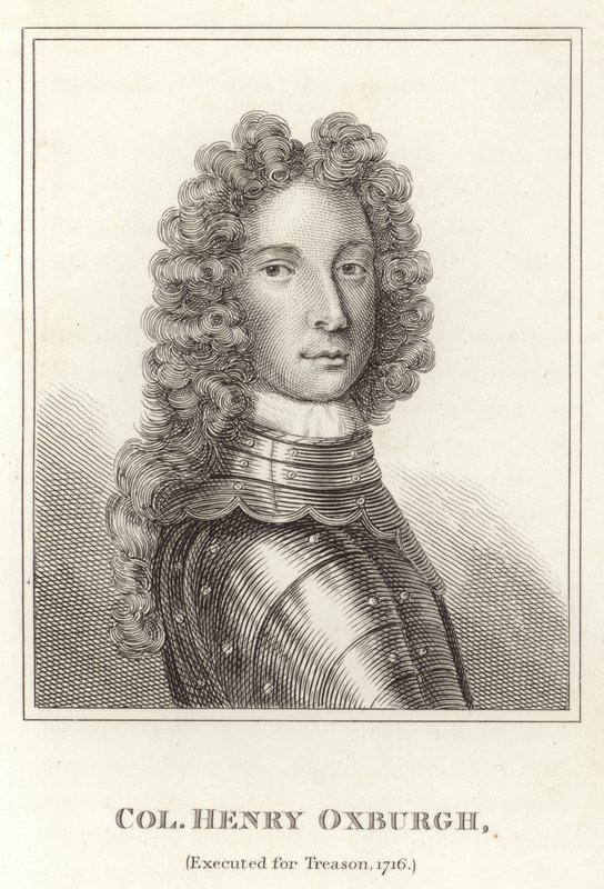 Oberst Henry Oxburgh, henrettet for forræderi, 1716 av English School