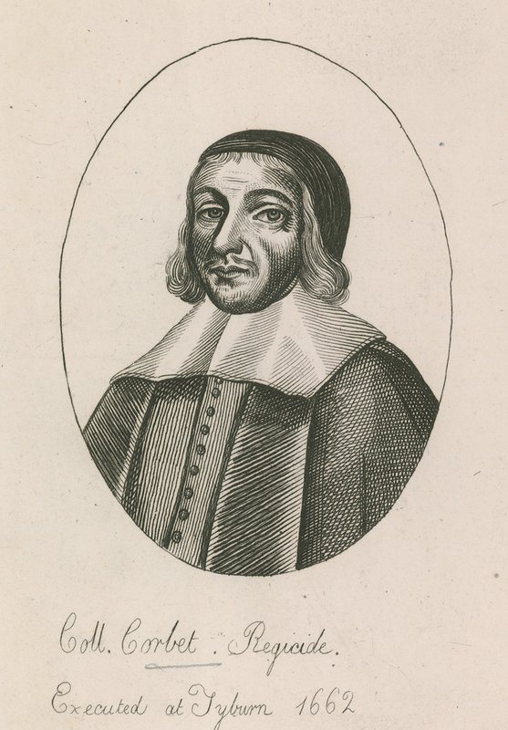 Coll Corbet, Regicide, henrettet i Tyburn, 1662 av English School