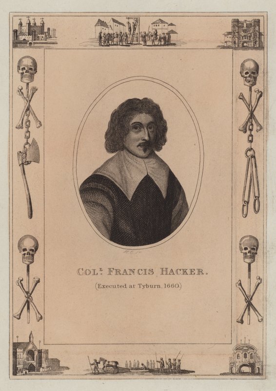 Oberst Francis Hacker, henrettet i Tyburn, 1660 av English School