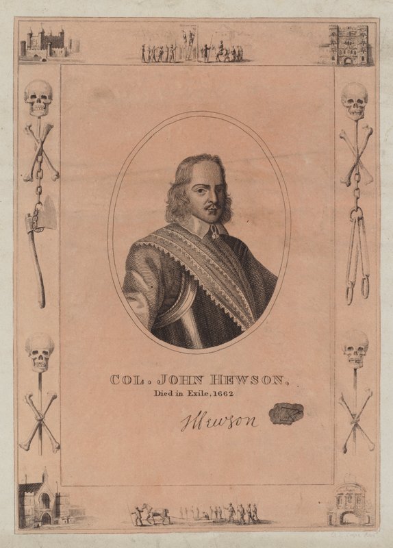 Oberst John Hewson, døde i eksil, 1662 av English School