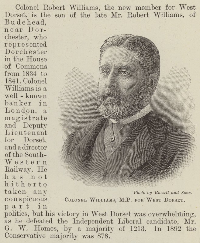 Oberst Williams, MP for West Dorset (gravering) av English School