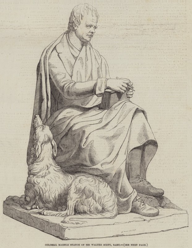Kolossal marmorstatue av Sir Walter Scott, Baronet (gravering) av English School