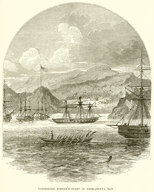 Commodore Porters Fleet i Nookaheeva Bay av English School