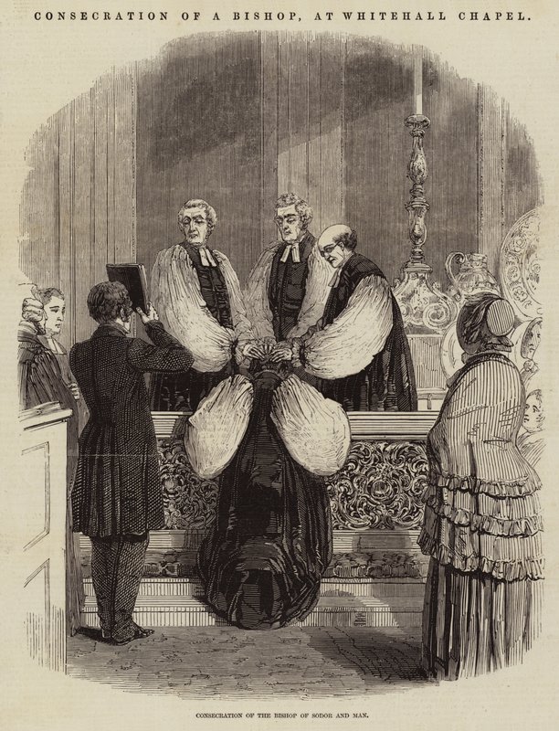Innvielse av en biskop, ved Whitehall Chapel (gravering) av English School
