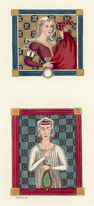 Constance Queen Of Castille (farget gravering) av English School
