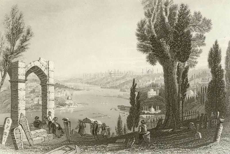 Konstantinopel, (og det gylne horn) av English School