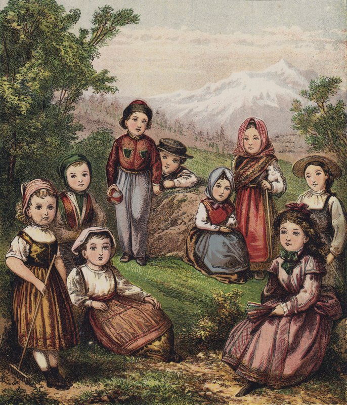 Continental Children (litho farge) av English School